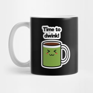 Time to Drink | Coffee | Charging | High Battery | Cute Kawaii | Black Mug